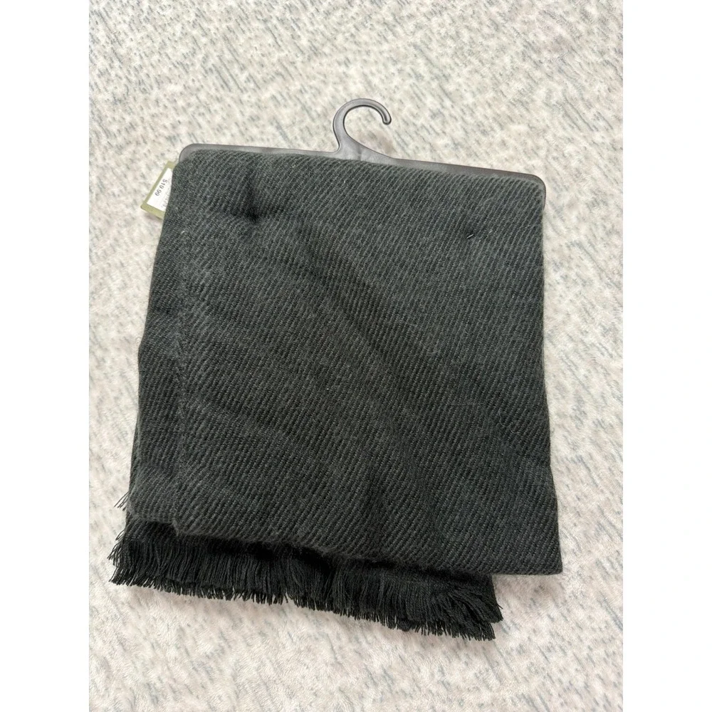 Goodfellow & Co Mens Black Ribbed Knit Scarf with Fringe TGT17-MH-1021 NWT‎